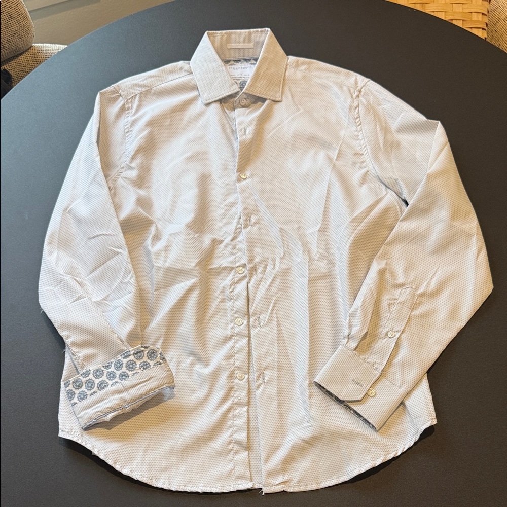 Denim & Flower Light Blue Microdot Men's Dress Shirt